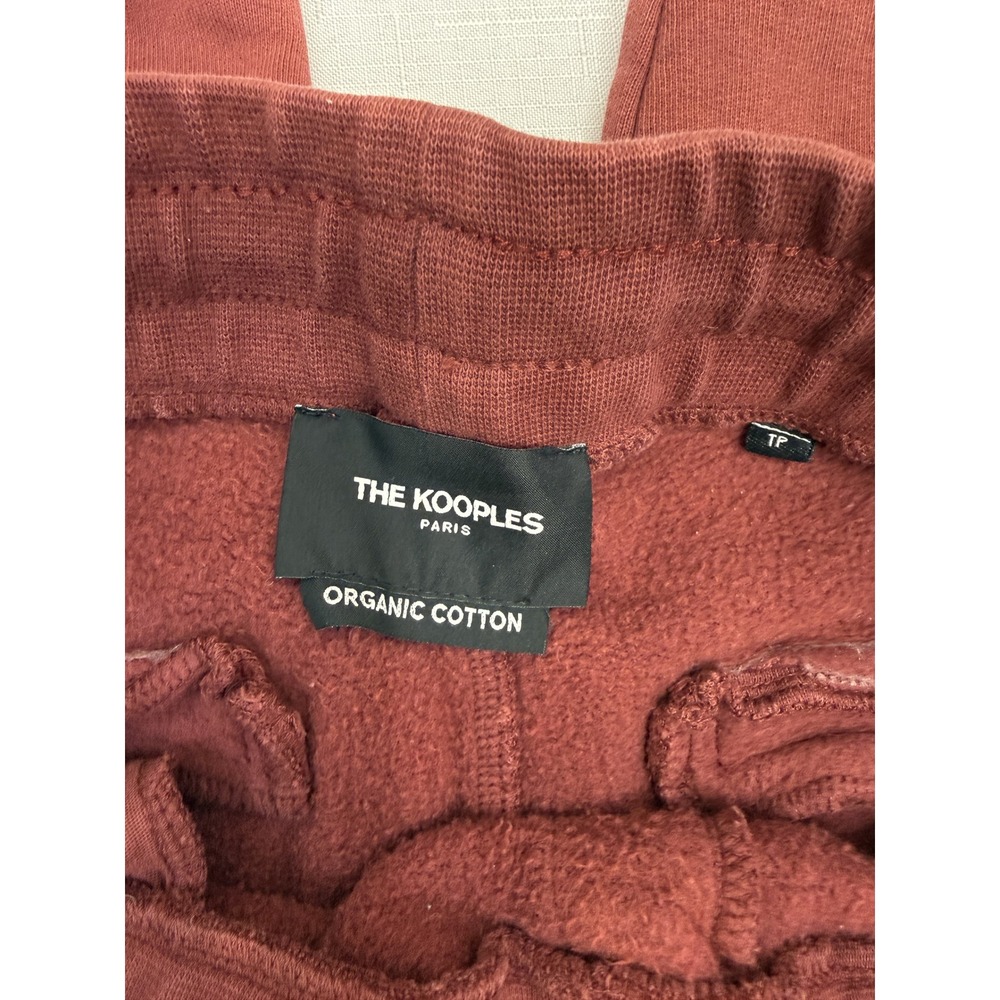 The Kooples Joggers Women's Size XS Burgundy Organic Cotton Logo Sweatpants - Picture 3 of 4